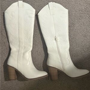 Altar'd State Cream Western Ankle Boots